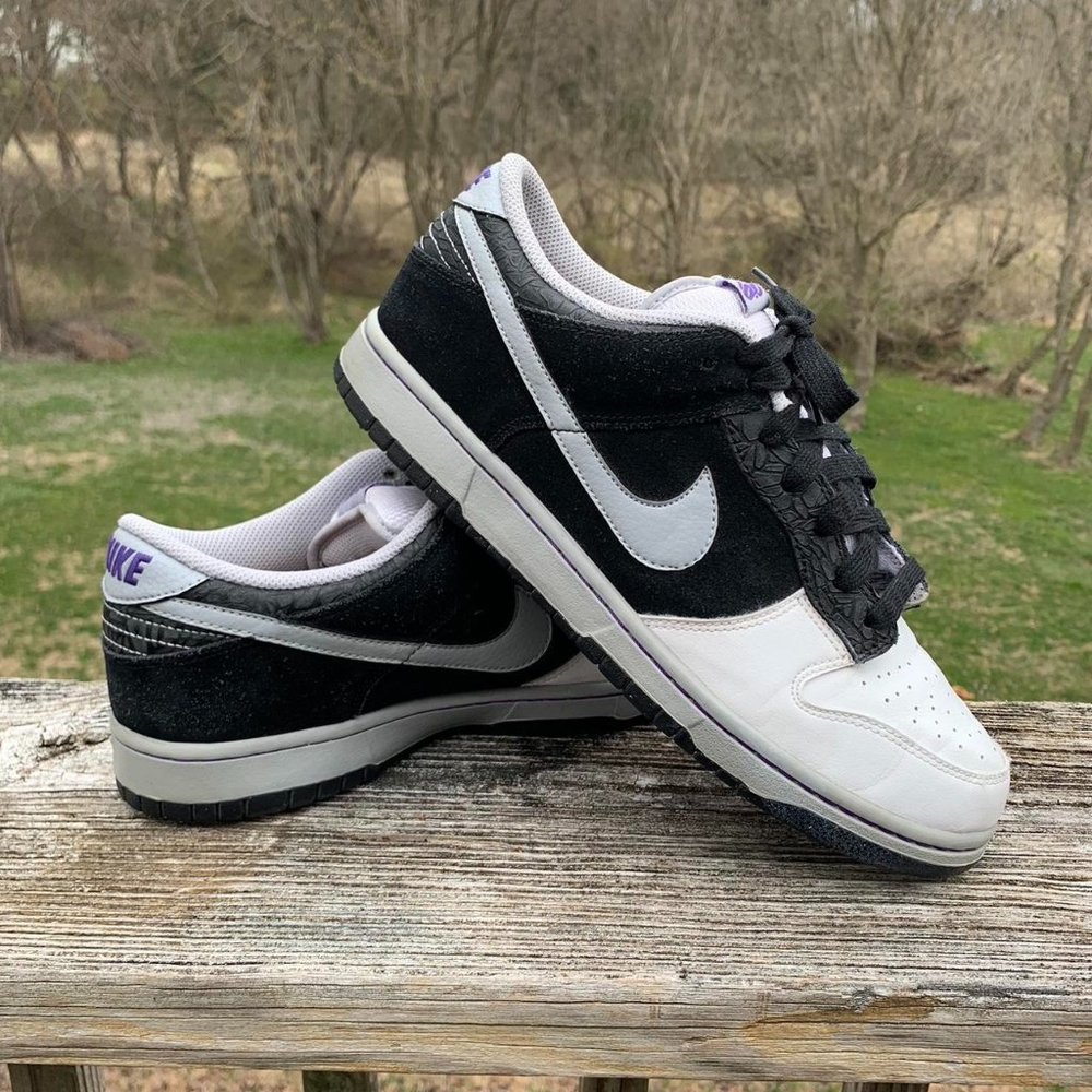 Vintage Nike dunks low 6.0 black and white profile sneakers Mens 10 517564-001